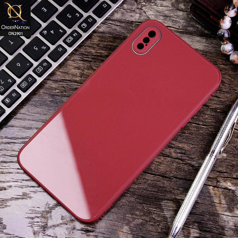iPhone XS Max - Carmine Red - New Glossy Shine Soft Borders Camera Protection Back Case