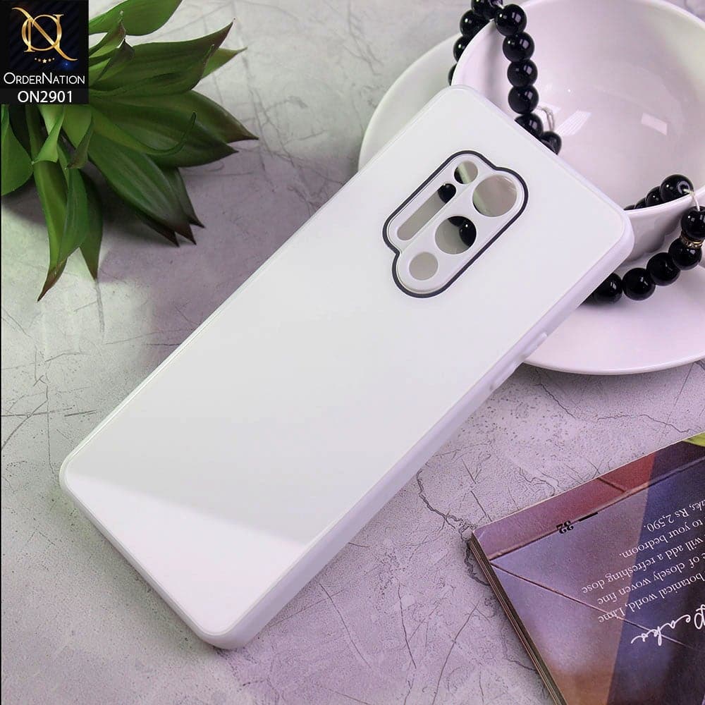 OnePlus 8 Pro Cover - White - New Glossy Shine Soft Border Camera Protection Back Case