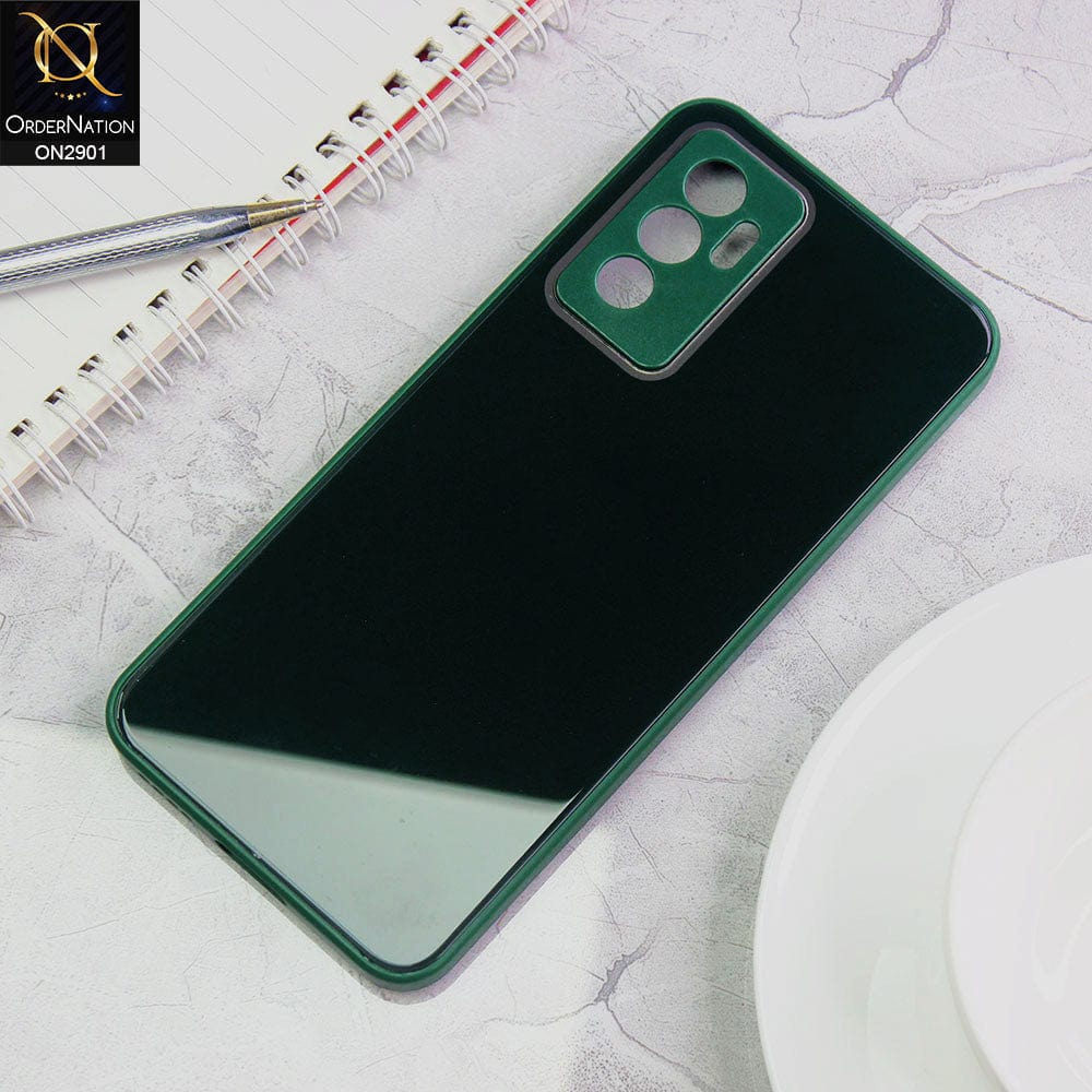 Vivo V23e 5G Cover - Dark Green - New Glossy Shine Soft Borders Camera Protection Back Case