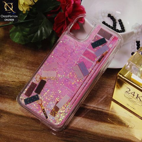 iPhone 11 Pro Cover - Pink - New Girlish Eyeshadow Palette Icon Liquid Glitter Case