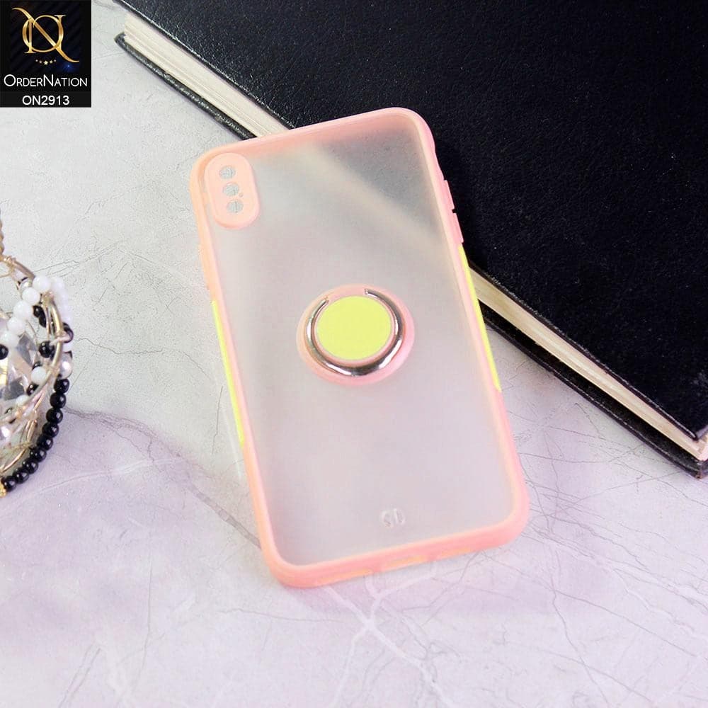 iPhone XS / X Cover - Pink - New Special Equipment Stylish Protective Case With Ring Holder