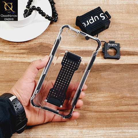 New Fascinating Transparent Soft Case With Finger Grip Holder