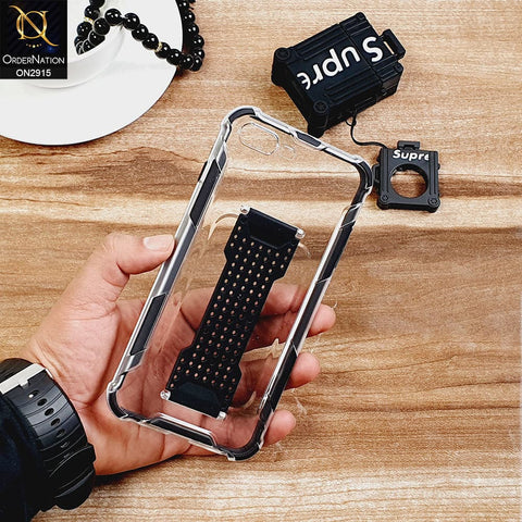 New Fascinating Transparent Soft Case With Finger Grip Holder