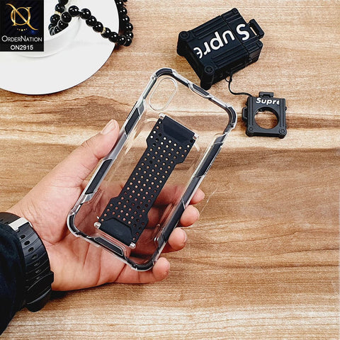 New Fascinating Transparent Soft Case With Finger Grip Holder