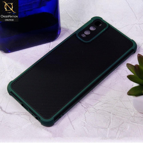 Vivo Y12s Cover - Green - 3D Soft Linning Camera Protection Case