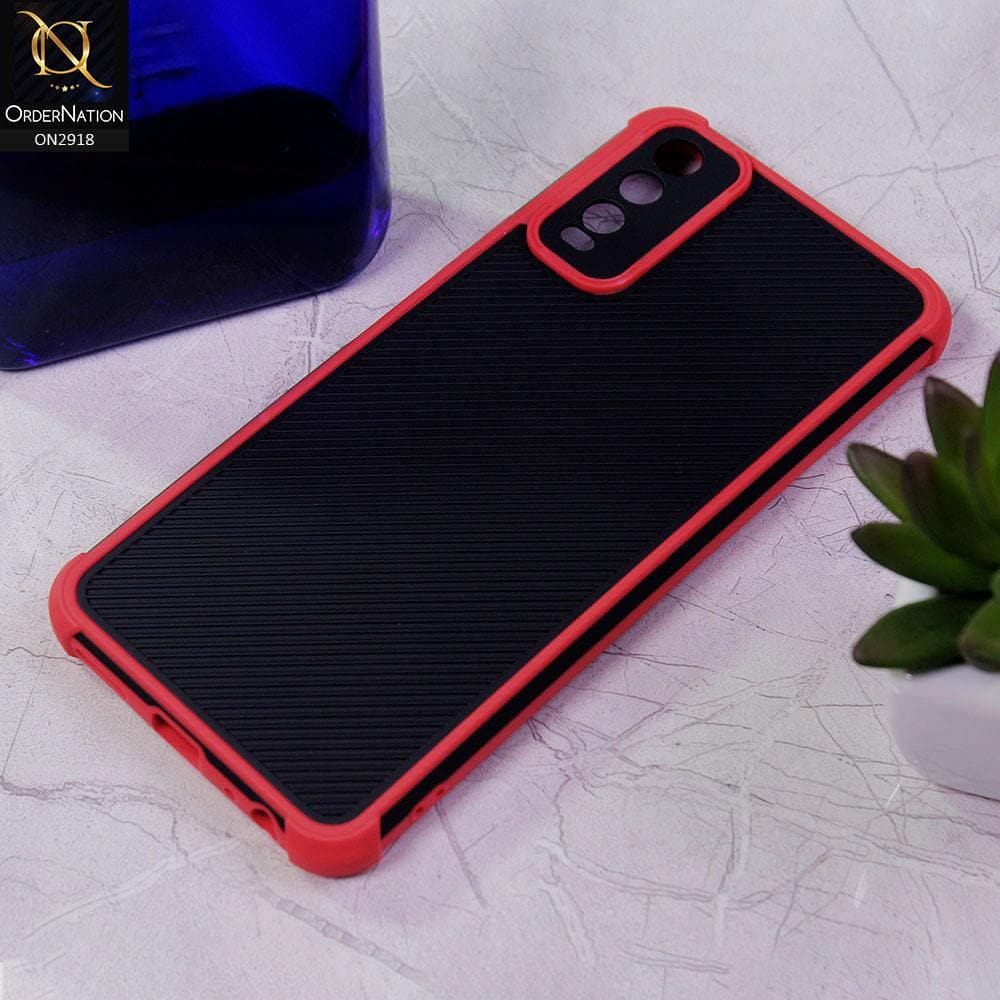 Vivo Y20A Cover - Red - 3D Soft Linning Camera Protection Case