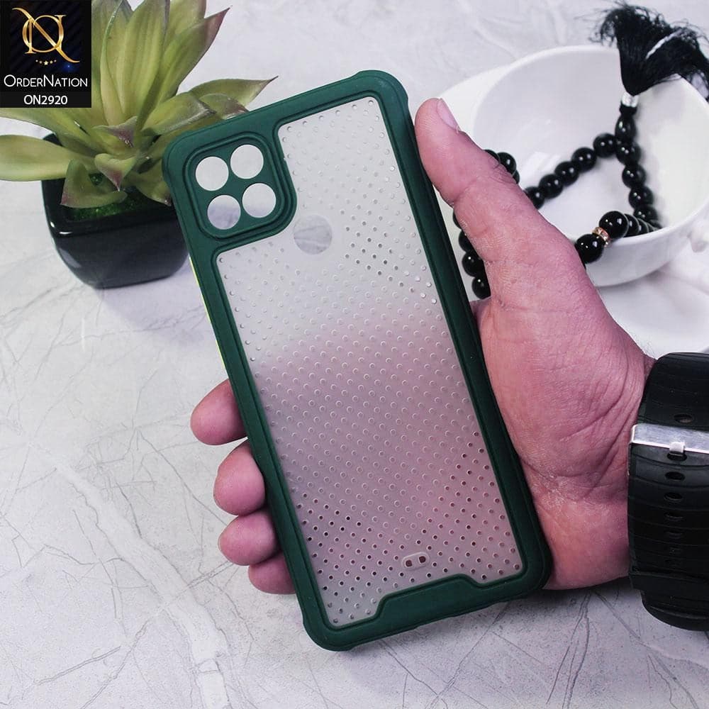 Oppo A15 Cover - Green - New Breathing Series Soft Borders Protective Case