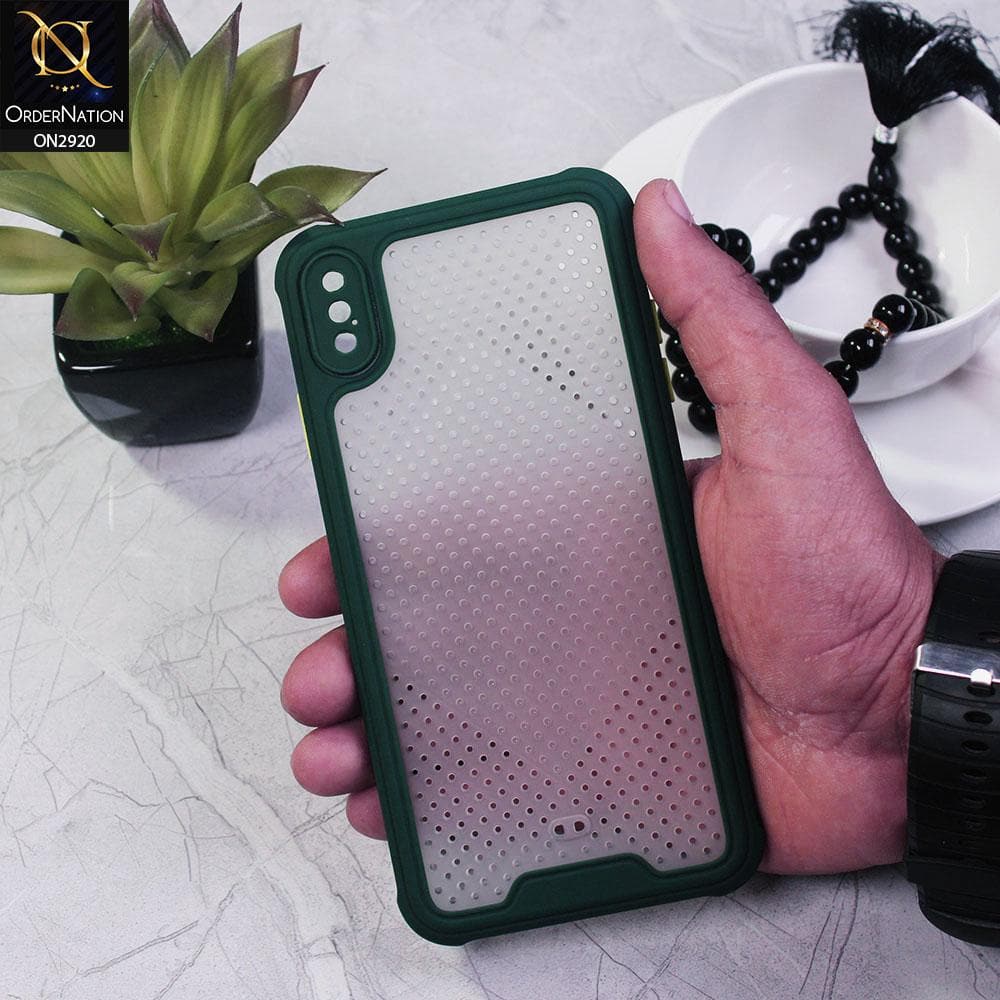 iPhone XS / X Cover - Green - New Breathing Series Soft Borders Protective Case