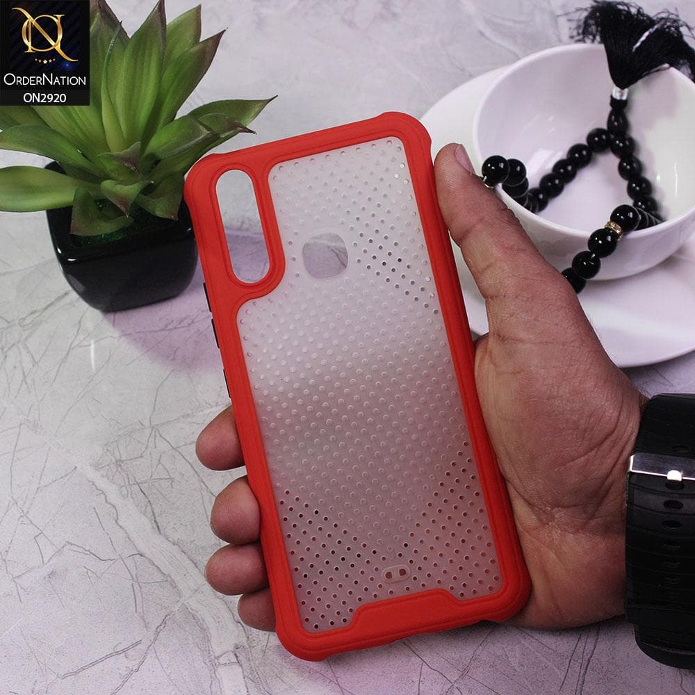 Vivo Y17 Cover - Red - New Breathing Series Soft Borders Protective Case