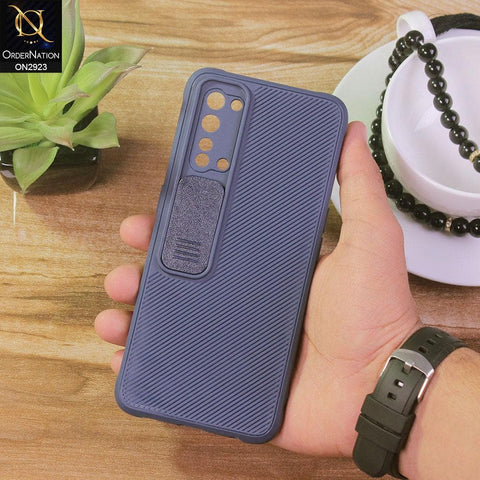 Oppo Reno 3 5G Cover - Blue - New Soft Silicone Camera Shutter Case