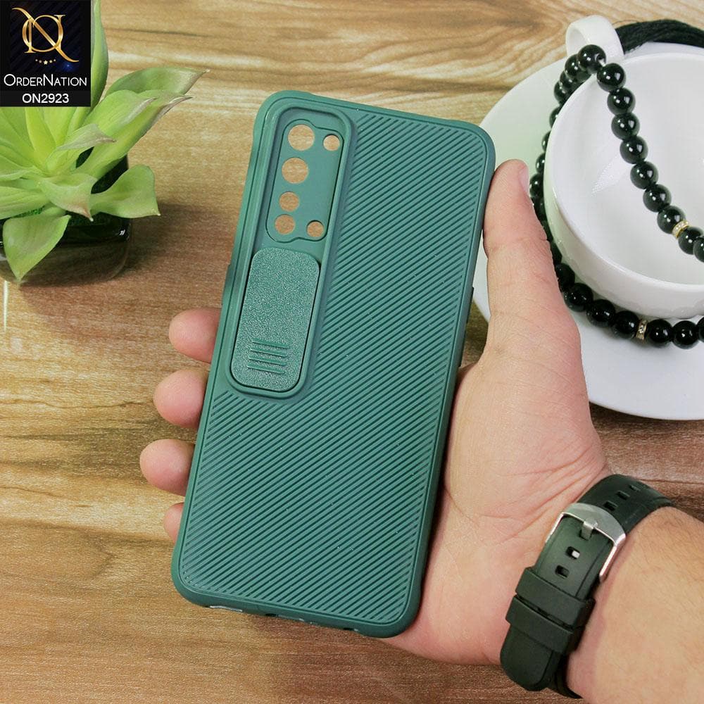 Oppo Reno 3 5G Cover - Green - New Soft Silicone Camera Shutter Case