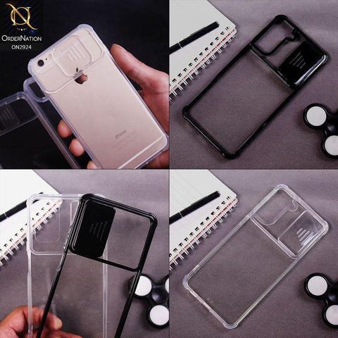 iPhone 6s Plus / 6 Plus Cover - Transparent - New Camera Slide Protection Soft Border Transparent Case