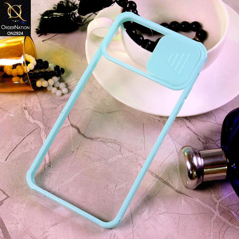 iPhone 11 Pro Cover - Aqua - New Camera Slide Protection Soft Border Transparent Case