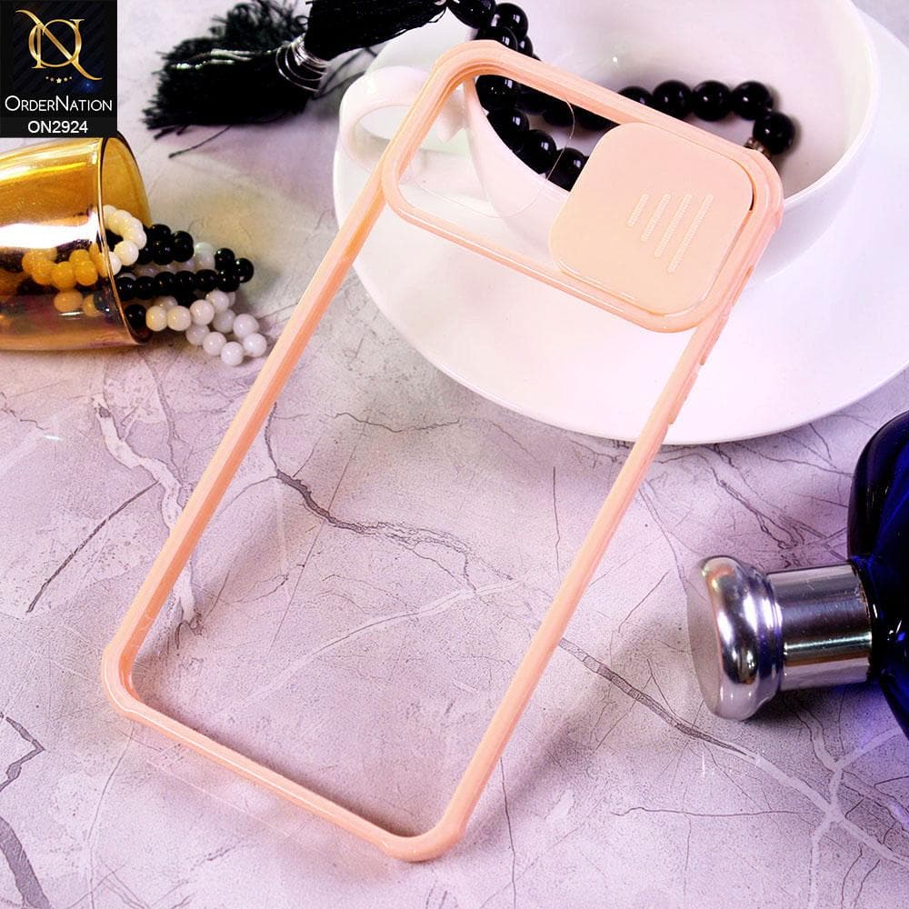 iPhone 11 Pro Cover - Pink - New Camera Slide Protection Soft Border Transparent Case