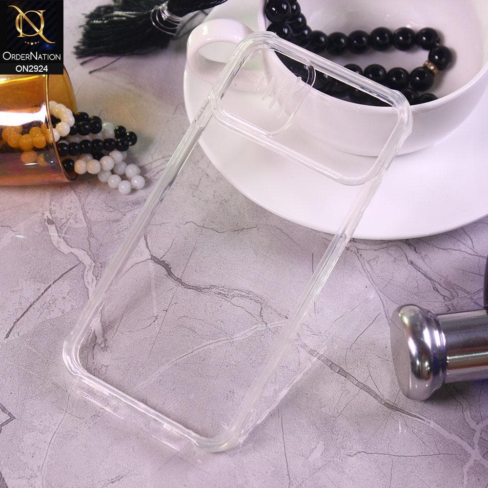 iPhone 6S / 6 Cover - Transparent - New Camera Slide Protection Soft Border Transparent Case