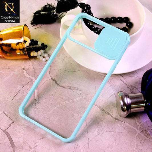 iPhone 6s Plus / 6 Plus Cover - Aqua - New Camera Slide Protection Soft Border Transparent Case