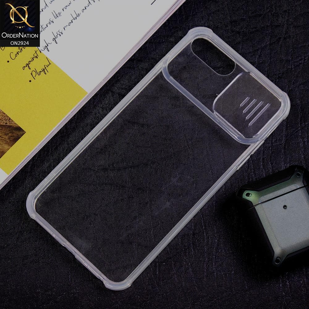 iPhone 6s Plus / 6 Plus Cover - Transparent - New Camera Slide Protection Soft Border Transparent Case