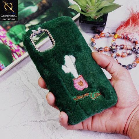 iPhone 11 Pro Cover - Design 1 - Cute Embroidery Soft Winter Fur Case