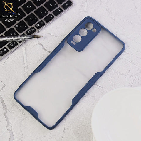 Tecno Camon 18P Cover - Blue - Semi Transparent Ultra Thin Paper Shell Soft Borders Case