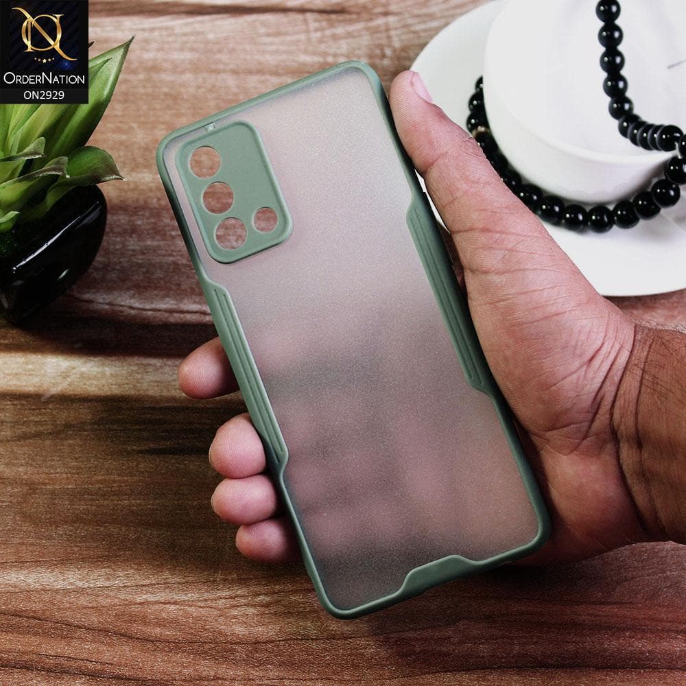 Oppo A95 4G Cover - Green - Semi Transparent Ultra Thin Paper Shell Soft Borders Case