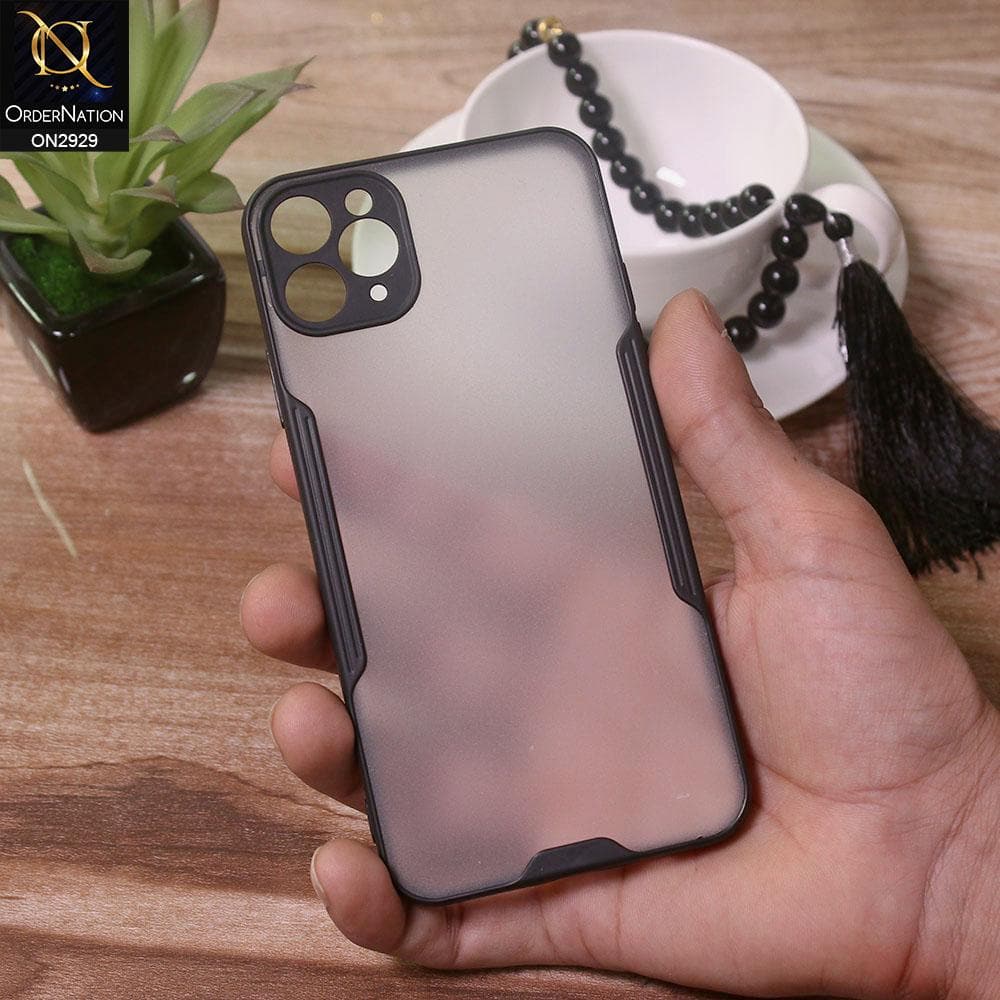 iPhone 11 Pro Max Cover - Black - Semi Transparent Ultra Thin Paper Shell Soft Borders Case