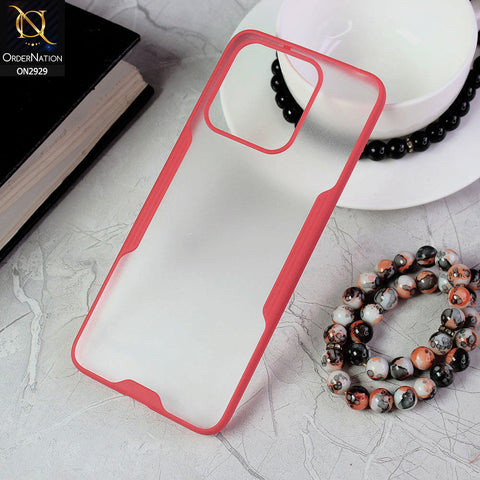 Xiaomi Redmi 10C Cover - Red - Semi Transparent Ultra Thin Paper Shell Soft Borders Case