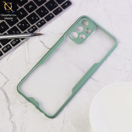 Samsung Galaxy A13 Cover - Green - Semi Transparent Ultra Thin Paper Shell Soft Borders Case