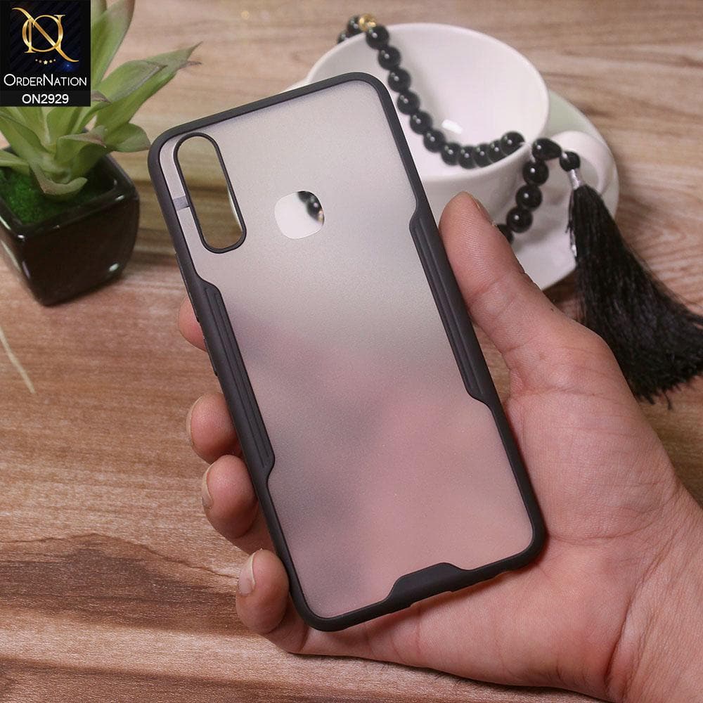 Vivo Y11 2019 Cover - Black - Semi Transparent Ultra Thin Paper Shell Soft Borders Case