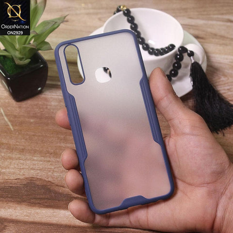 Vivo Y17 Cover - Blue - Semi Transparent Ultra Thin Paper Shell Soft Borders Case