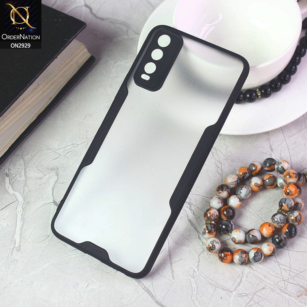 Vivo Y20T Cover - Black - Semi Transparent Ultra Thin Paper Shell Soft Borders Case