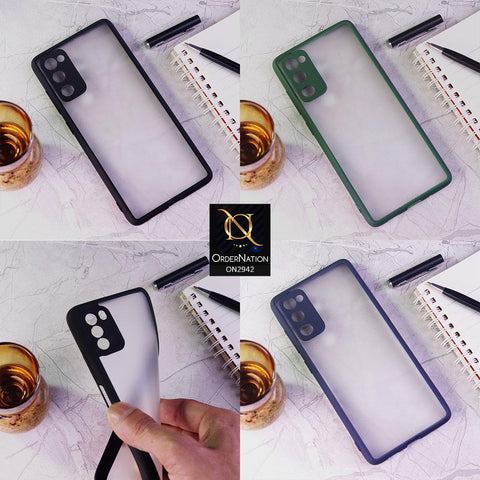 Oppo A15 Cover - Black - Semi Transparent Paper Shell Camera Protection Soft Case