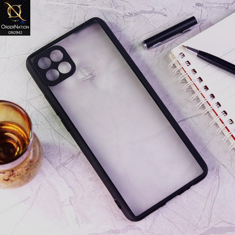 Oppo A15 Cover - Black - Semi Transparent Paper Shell Camera Protection Soft Case