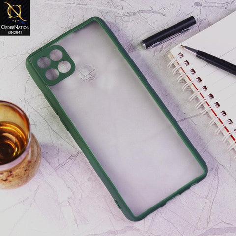 Oppo A15 Cover - Green - Semi Transparent Paper Shell Camera Protection Soft Case