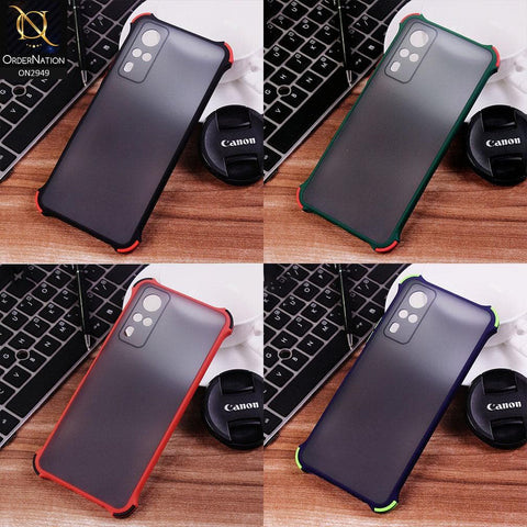 Oppo Reno 5 4G Cover - Black - Translucent Matte Shockproof Camera Ring Protection Case