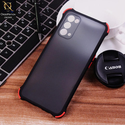 Oppo Reno 5 5G Cover - Black - Translucent Matte Shockproof Camera Ring Protection Case