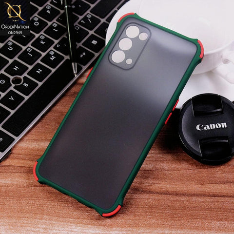 Oppo Reno 5 5G Cover - Green - Translucent Matte Shockproof Camera Ring Protection Case