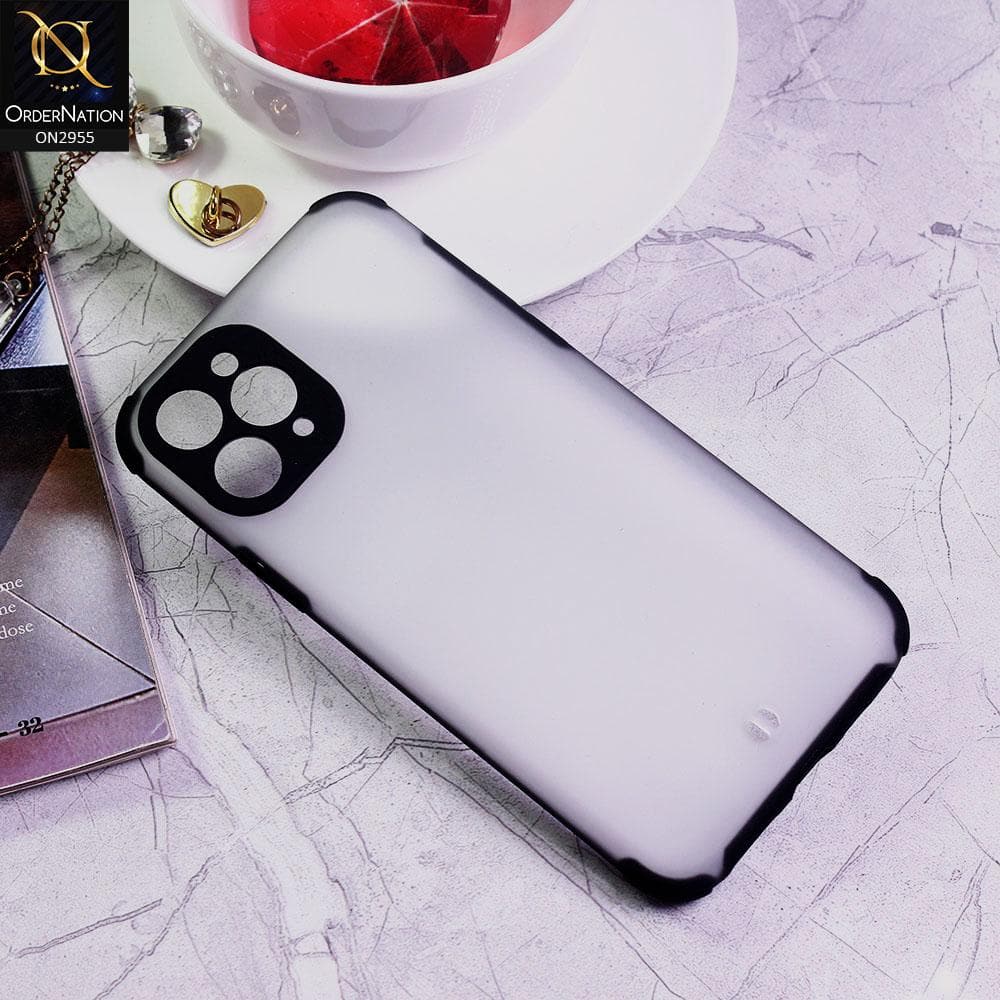 iPhone 11 Pro Cover - Black - Classic Soft Color Border Semi-Transparent Matte Camera Protection Case