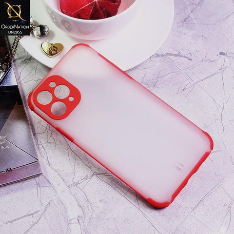 iPhone 11 Pro Cover - Red - Classic Soft Color Border Semi-Transparent Matte Camera Protection Case