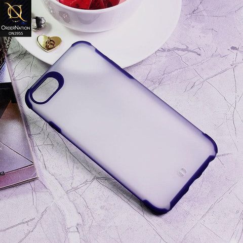 iPhone 8 / 7 Cover - Blue - Classic Soft Color Border Semi-Transparent Matte Camera Protection Case