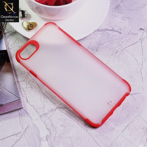 iPhone SE 2020 Cover - Red - Classic Soft Color Border Semi-Transparent Matte Camera Protection Case