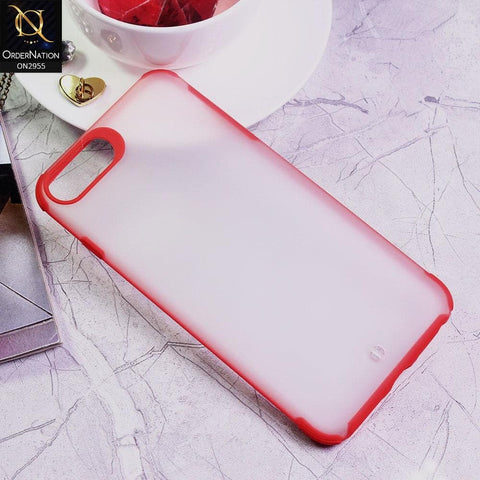 iPhone 8 Plus / 7 Plus Cover - Red - Classic Soft Color Border Semi-Transparent Matte Camera Protection Case