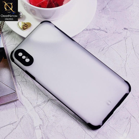 iPhone XS Max Cover - Black - Classic Soft Color Border Semi-Transparent Matte Camera Protection Case