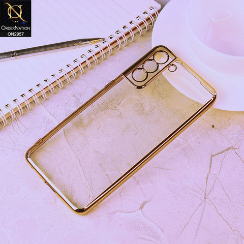 Samsung Galaxy S21 Plus 5G Cover - Golden - J-Case Soft Color Borders Camera Protection Clear Back Case