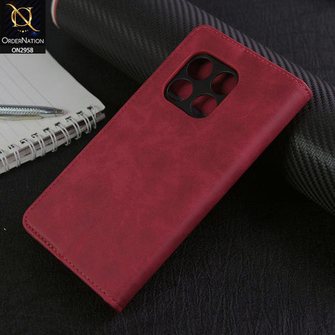 OnePlus 10 Pro Cover - Red - Elegent Leather Wallet Flip book Card Slots Case