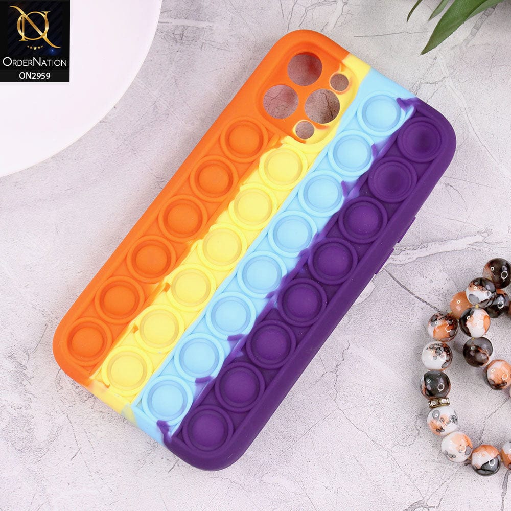 iPhone 11 Pro Cover - Orange - Trendy Fidget Stress Relief Bubble Soft Case