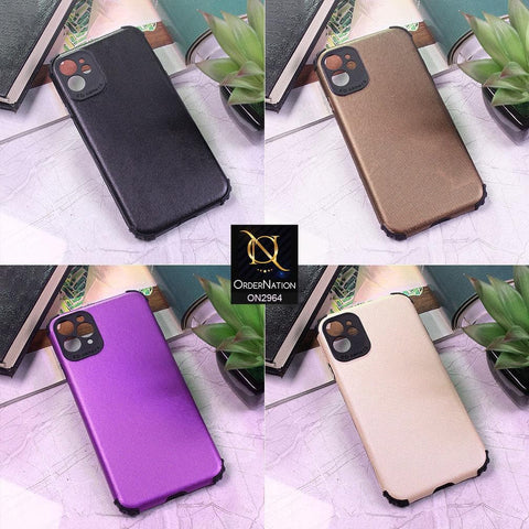 iPhone 11 Cover - Brown - New Jeans Texture Synthetic Leather Style Soft Case