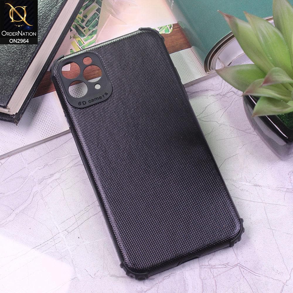 iPhone 11 Pro Cover - Black - New Jeans Texture Synthetic Leather Style Soft Case