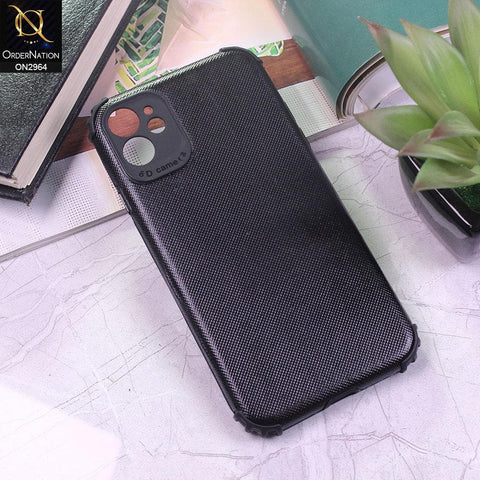 iPhone 12 Cover - Black - New Jeans Texture Synthetic Leather Style Soft Case