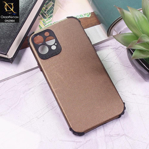 iPhone 12 Pro Cover - Brown - New Jeans Texture Synthetic Leather Style Soft Case