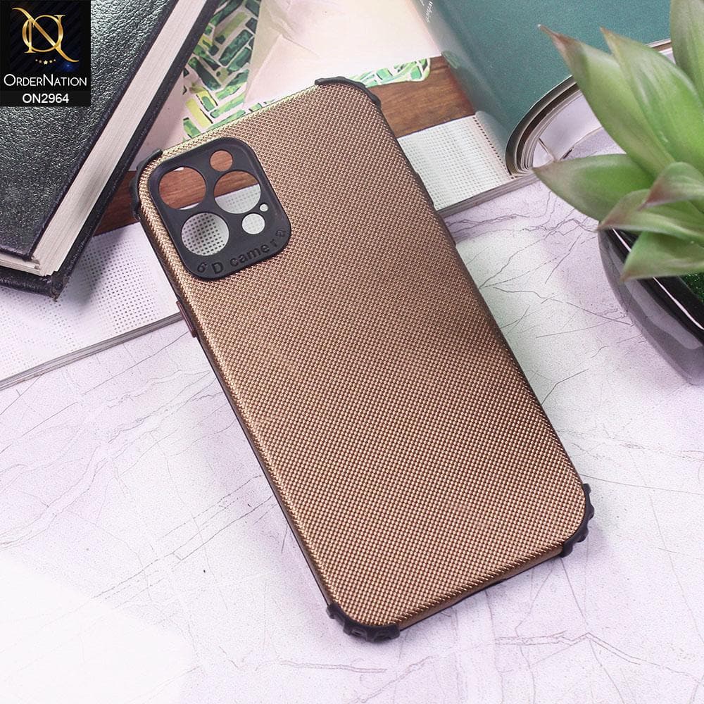 iPhone 12 Pro Max Cover - Brown - New Jeans Texture Synthetic Leather Style Soft Case